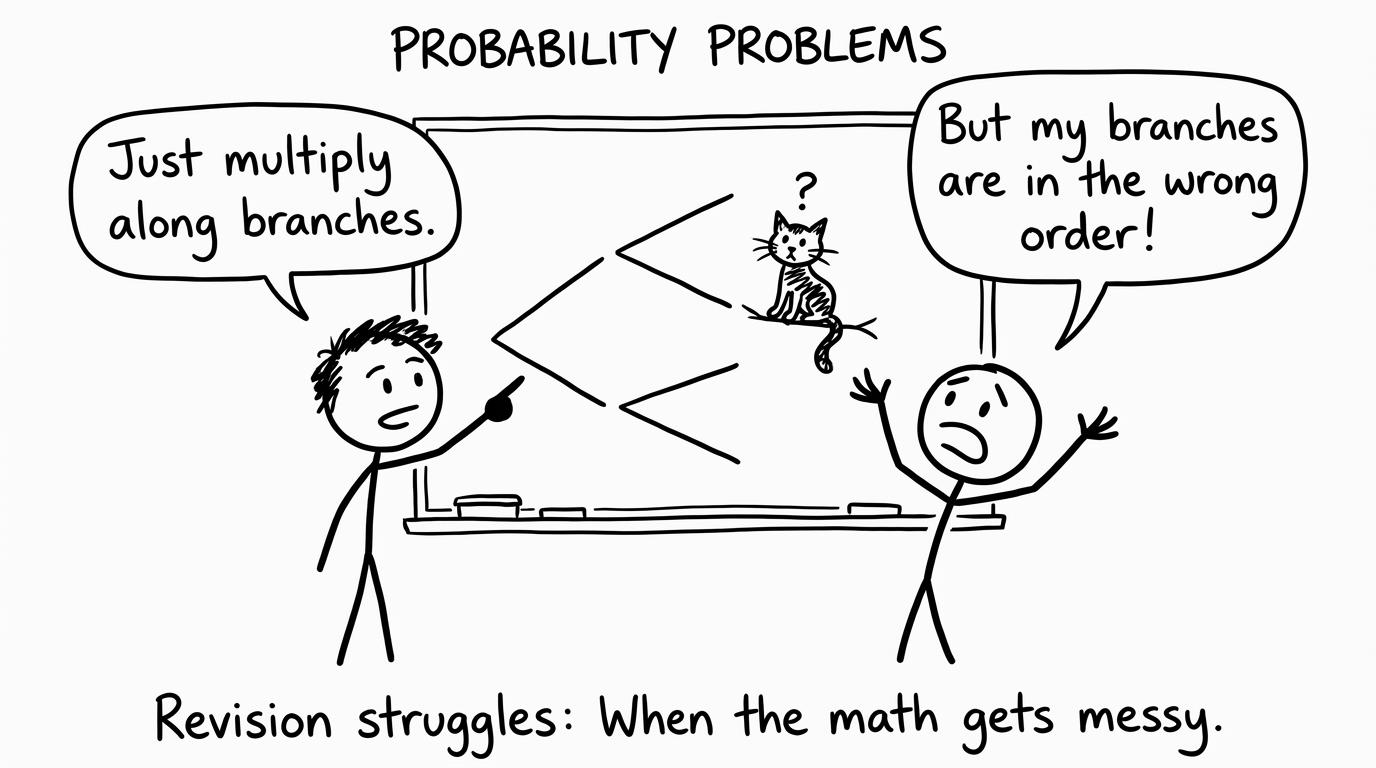 Two students argue about multiplying branches in the wrong order