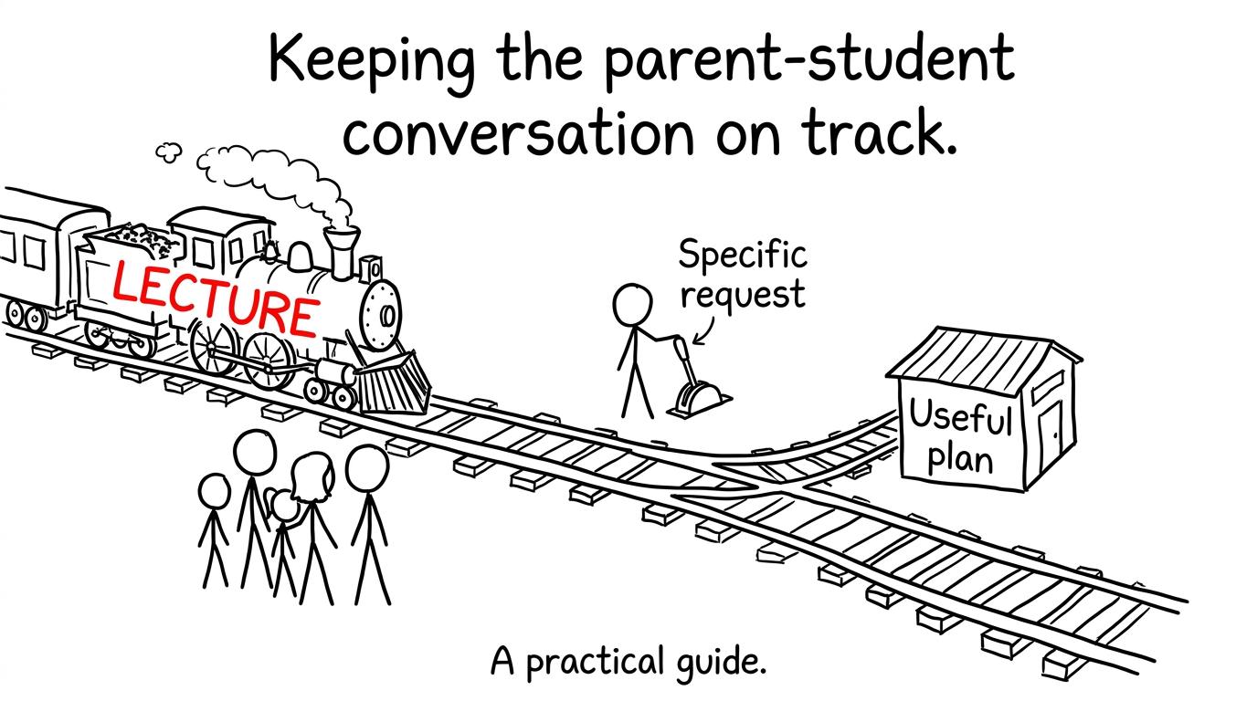 A student diverting the runaway lecture train towards a useful plan