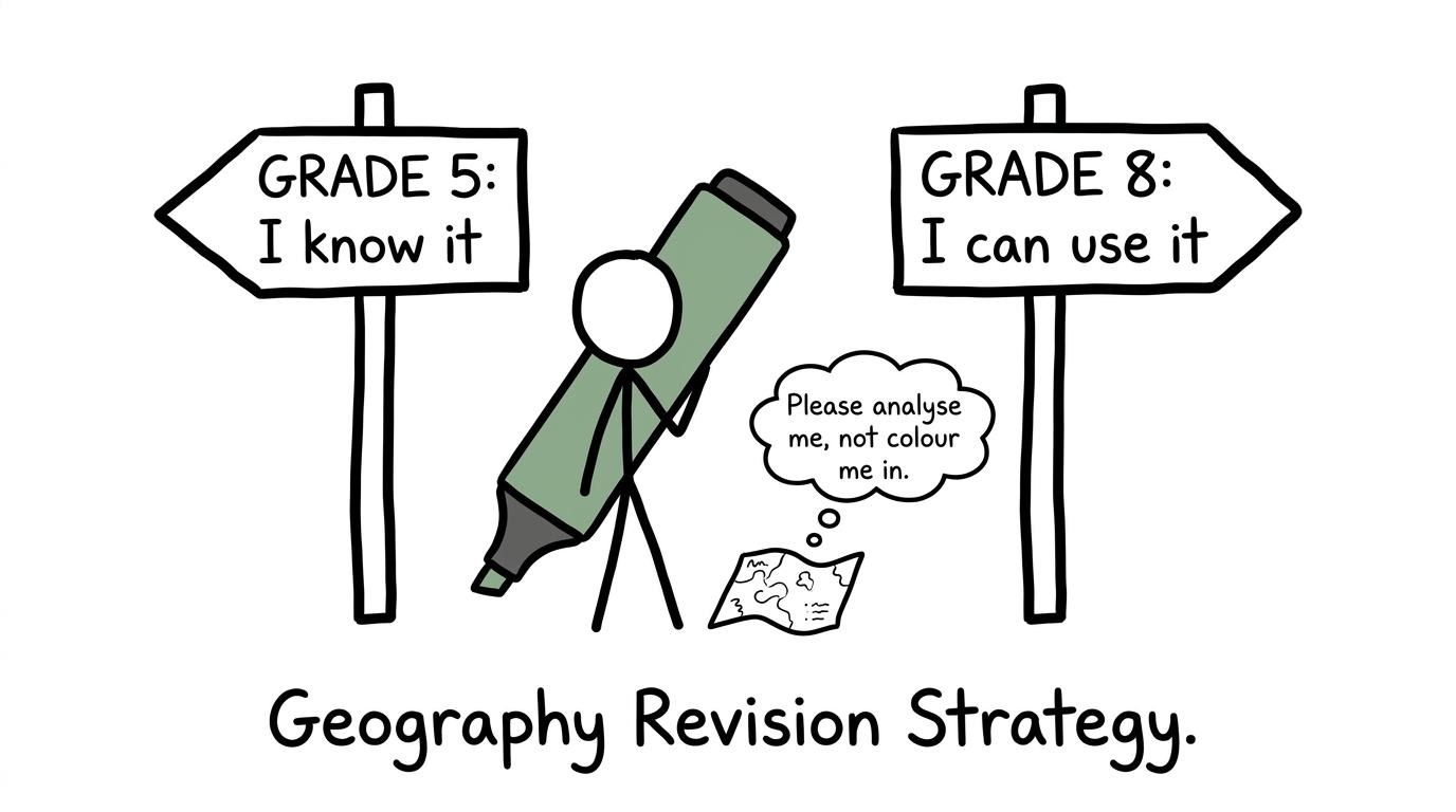 A student choosing between knowing geography and applying it