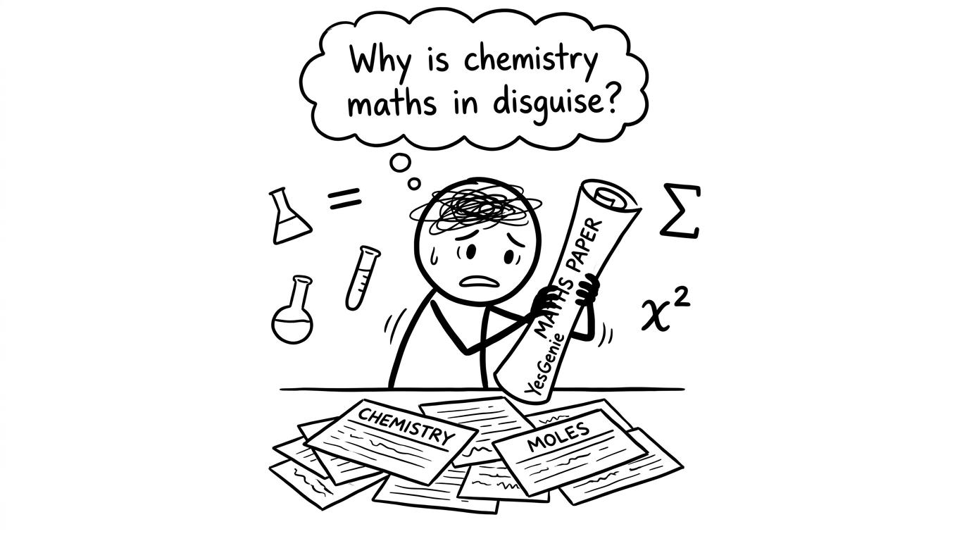 A GCSE student clings to a maths paper like a lifebuoy