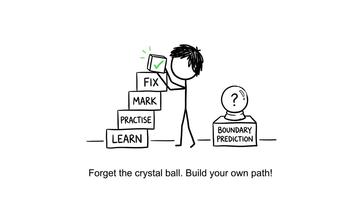 A student chooses a revision ladder instead of a grade-boundary crystal ball
