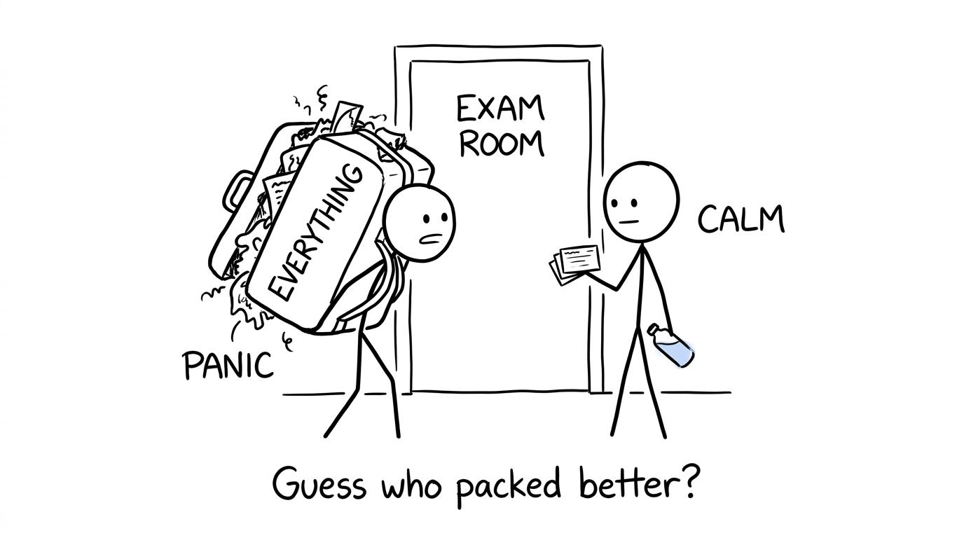 Calm packs lightly while panic tries to carry everything