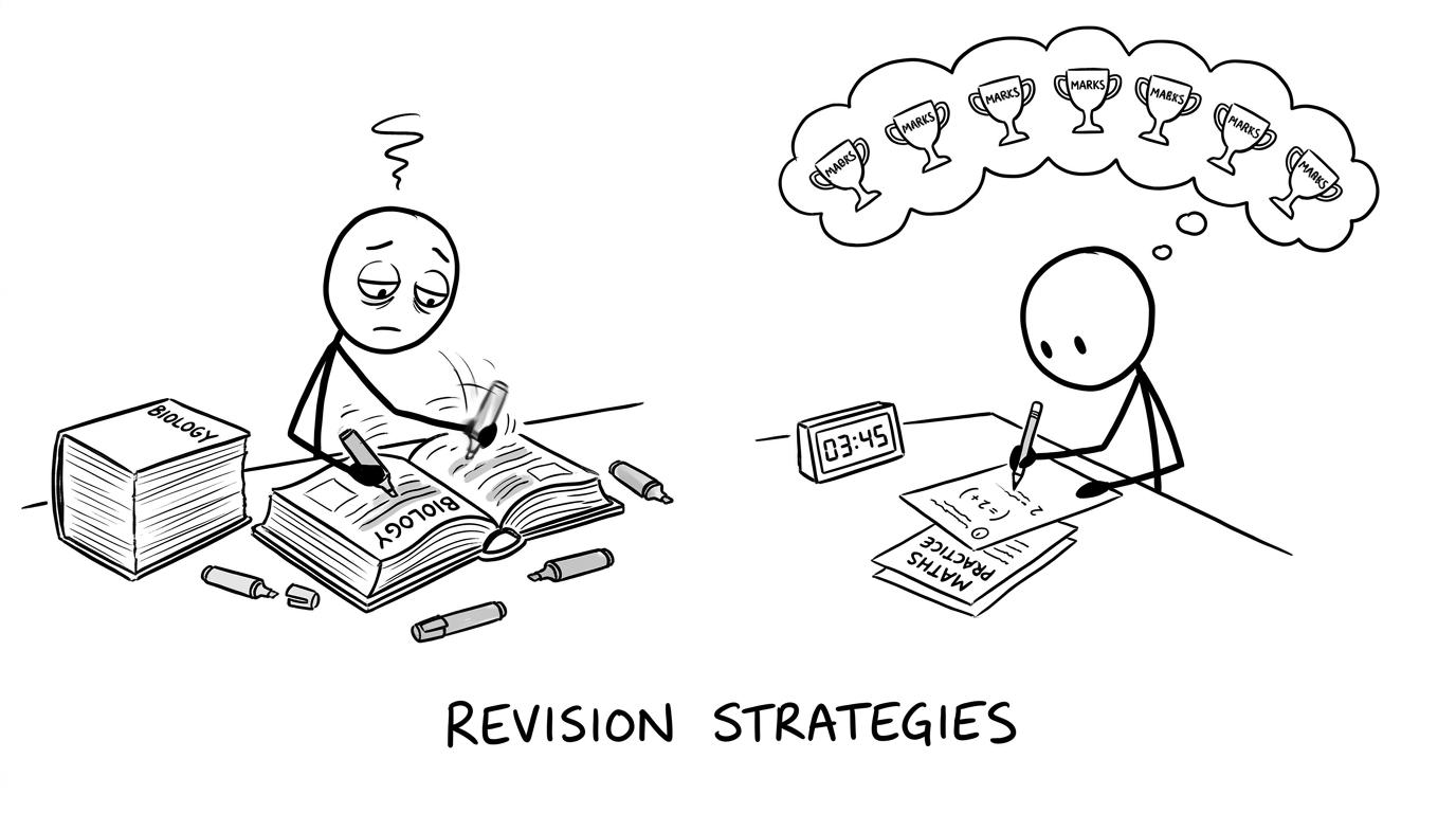Two students: highlighting vs doing timed practice