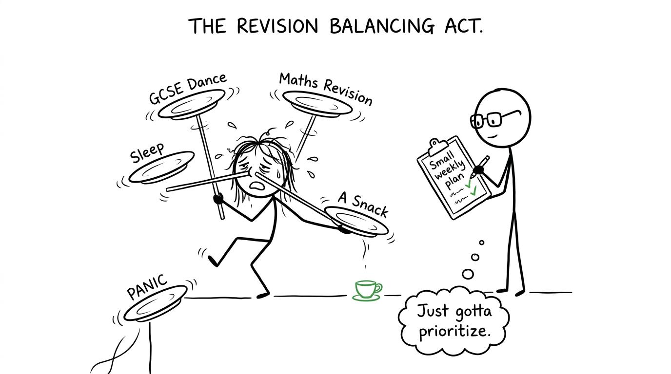 A student replaces spinning plates of revision panic with a small weekly plan