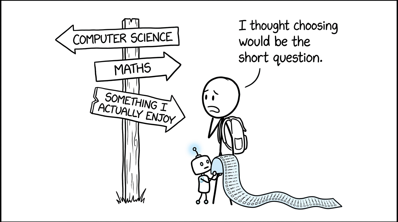 A student discovers that choosing A-levels is not the short question