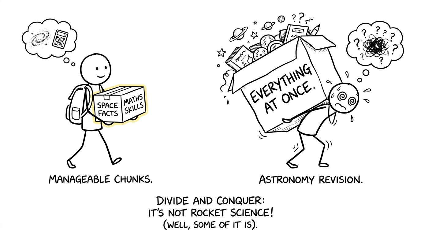 One student carries revision in small boxes while another chooses everything at once