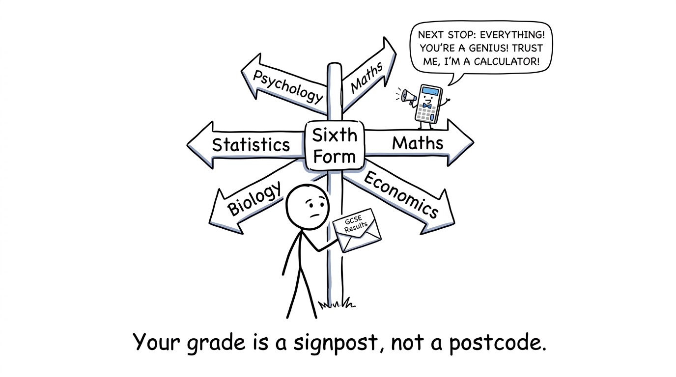 A student sees a GCSE grade as a signpost towards sixth-form subjects