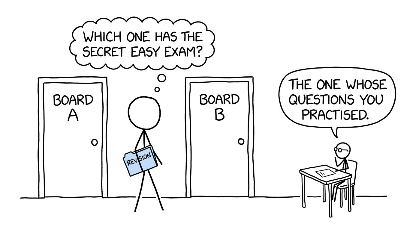 A student searches for the secret easy exam board