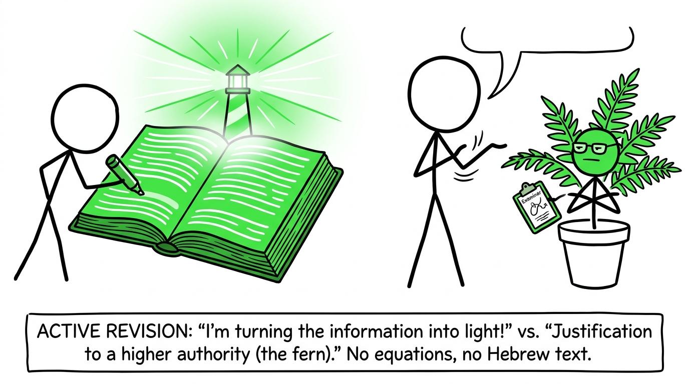 One student over-highlighting while another teaches an unimpressed houseplant
