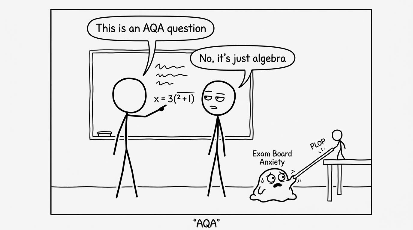 Exam board anxiety creature