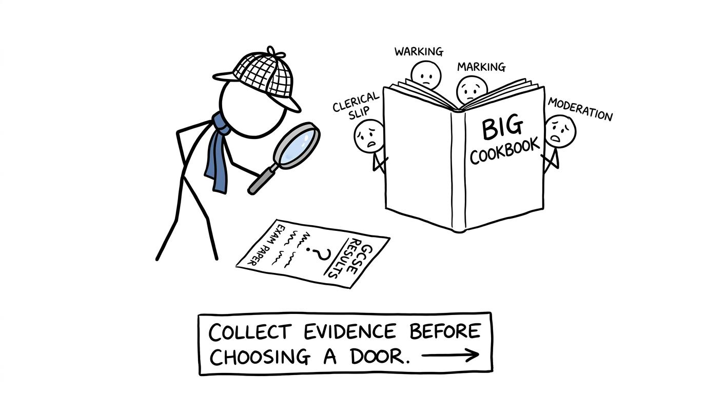 A results-day detective investigates the possible source of an unexpected grade
