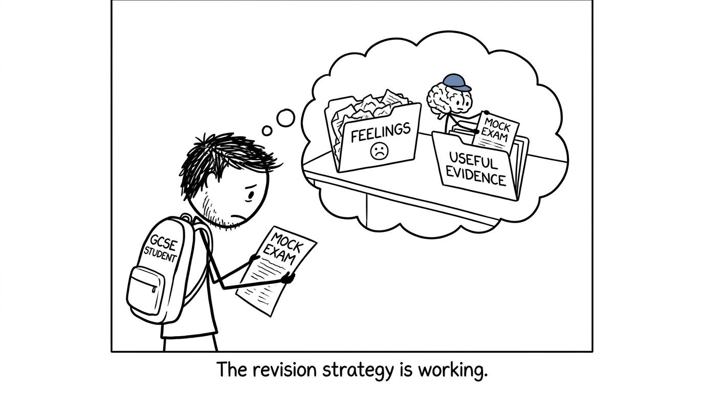 A student files a mock paper under useful evidence rather than feelings