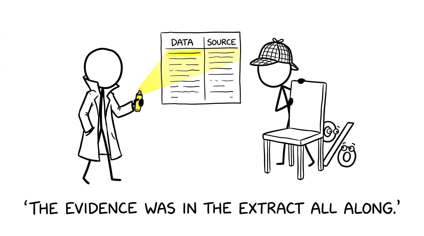 A percentage sign attempts to escape from the evidence
