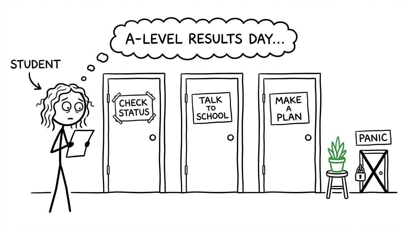 A student chooses calm next steps while the panic door stays locked