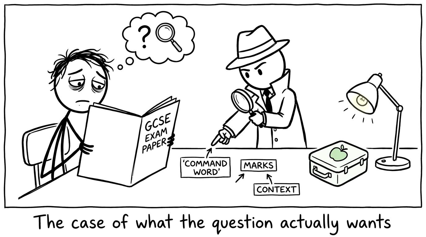 A detective investigates what an exam question actually wants