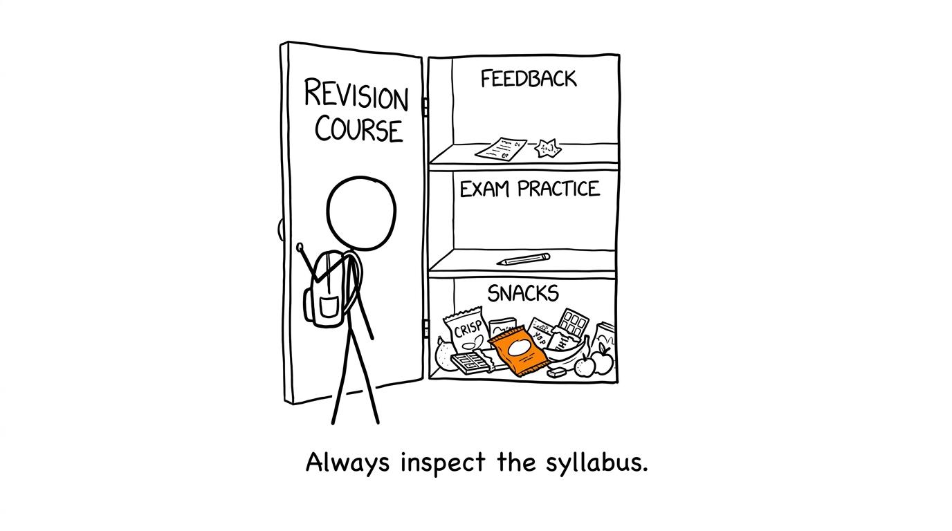 A suspiciously snack-heavy revision course cupboard