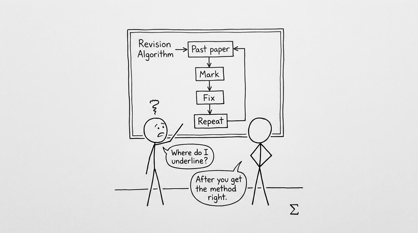 A revision flowchart that refuses to include highlighting