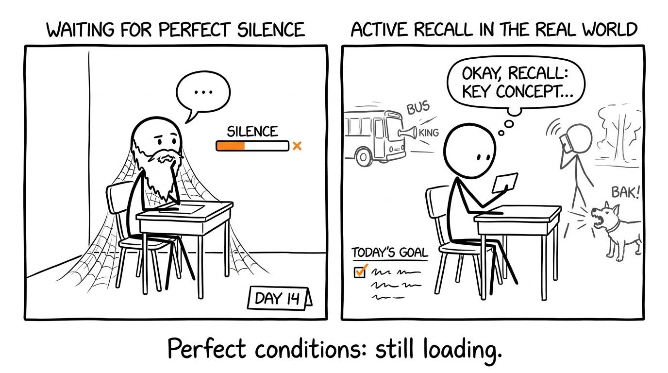 A student stops waiting for perfect revision conditions