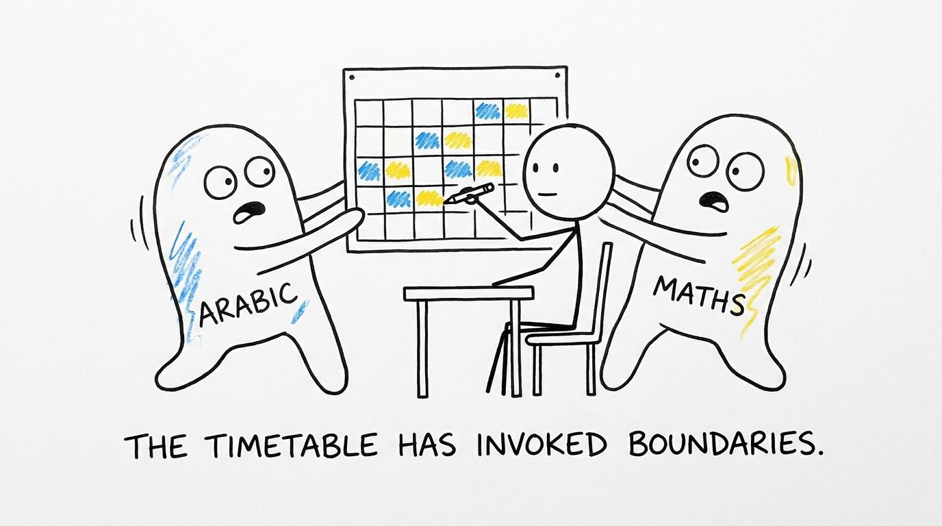 Arabic and maths discover that a calm timetable has boundaries