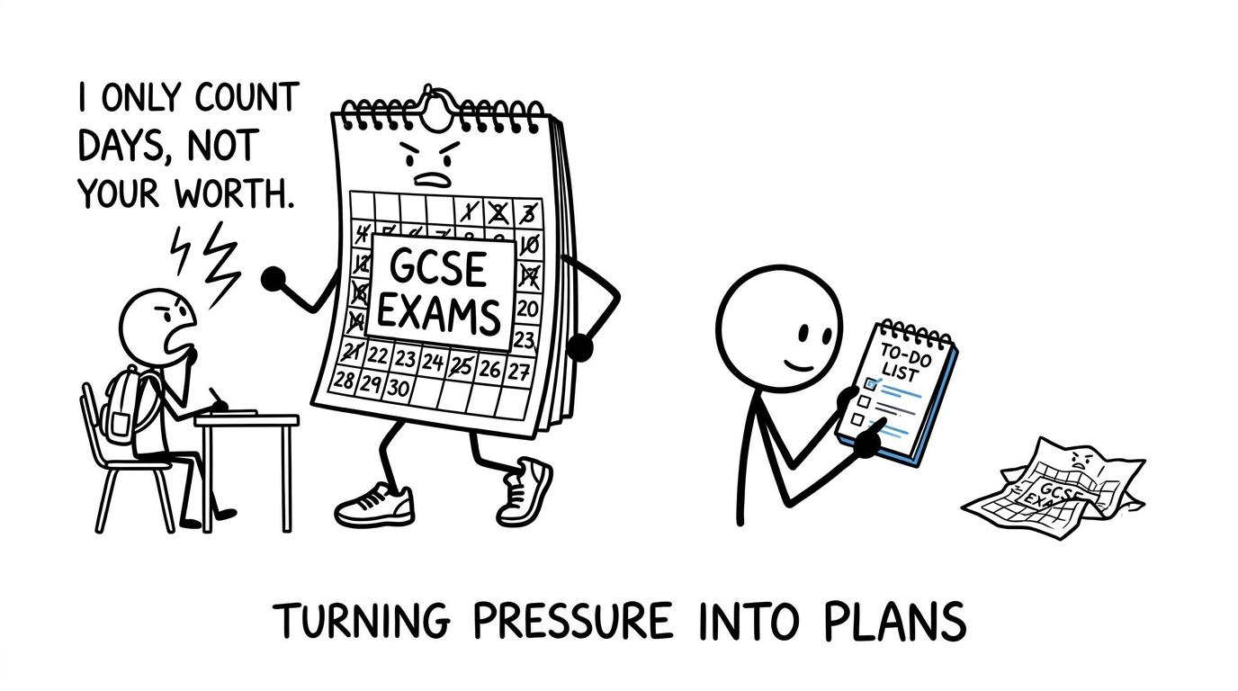 A student turns an intimidating exam countdown into a small revision list
