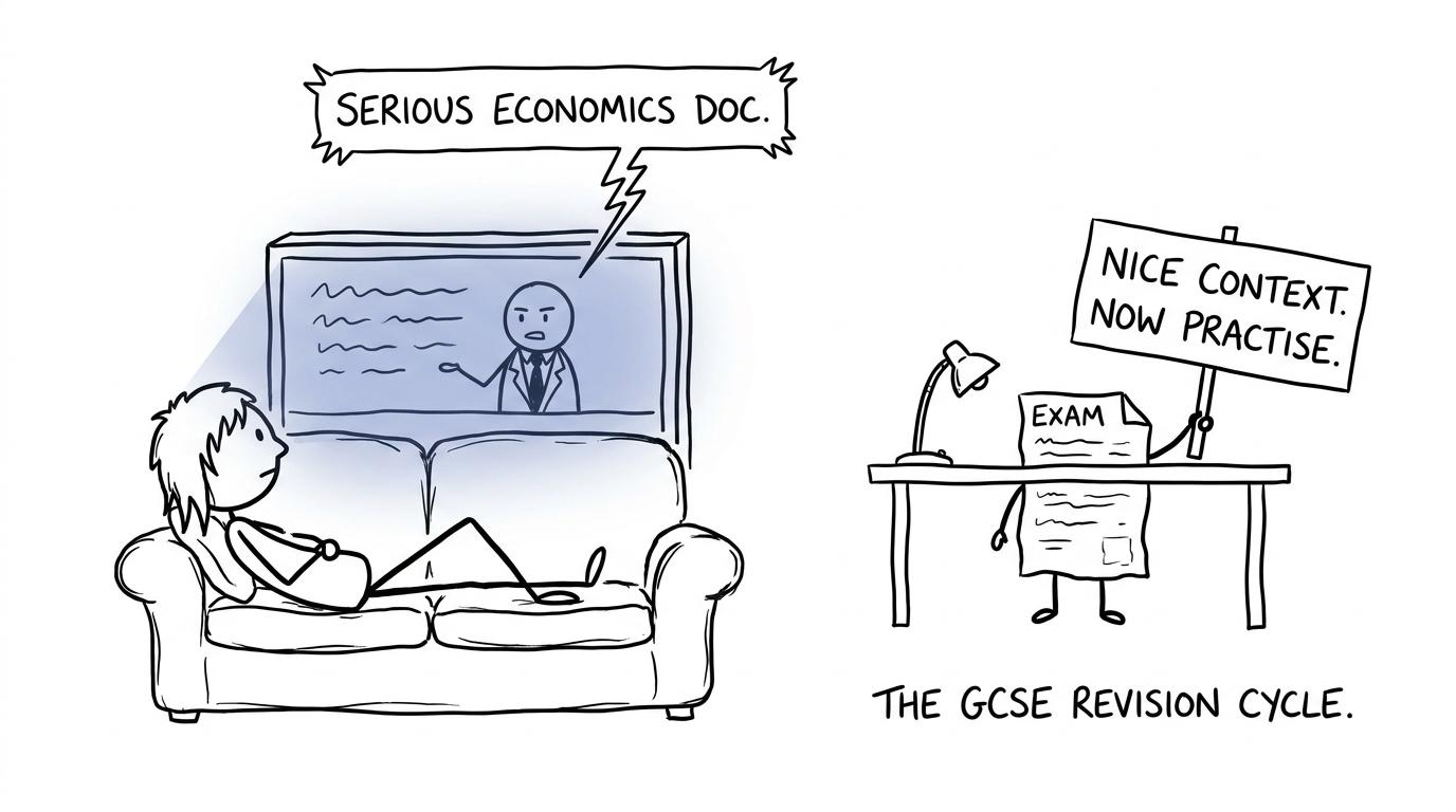A documentary offers context while an exam paper asks for practice