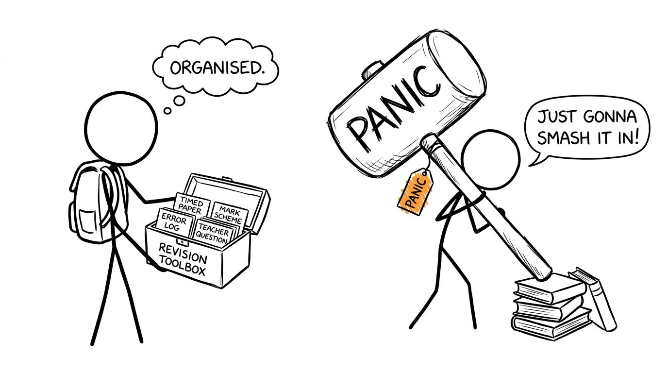 A revision toolbox is more useful than a giant hammer labelled panic