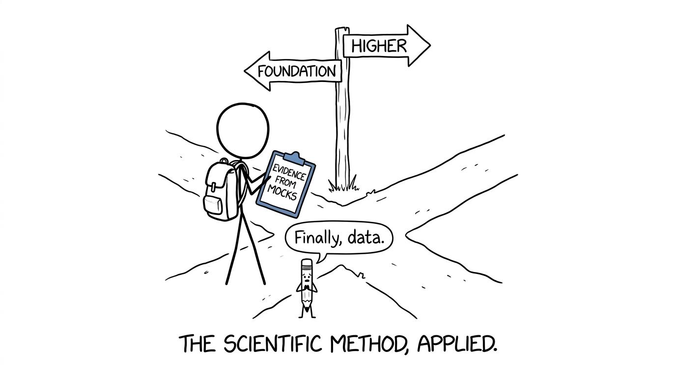 A student choosing between Foundation and Higher using evidence from mocks