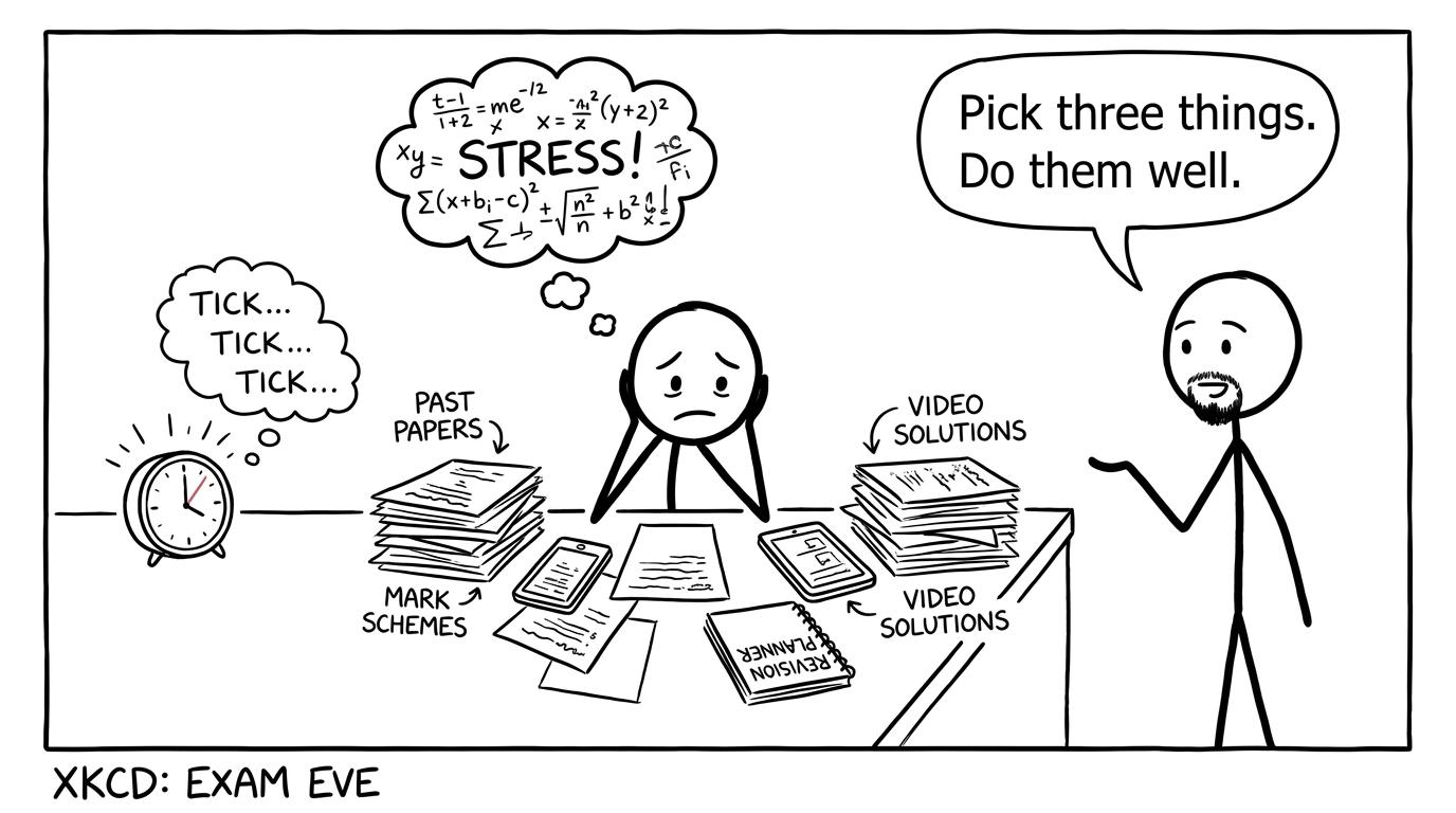 A calm night-before revision moment