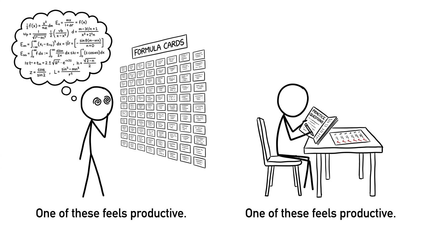 Practice questions vs memorising comic