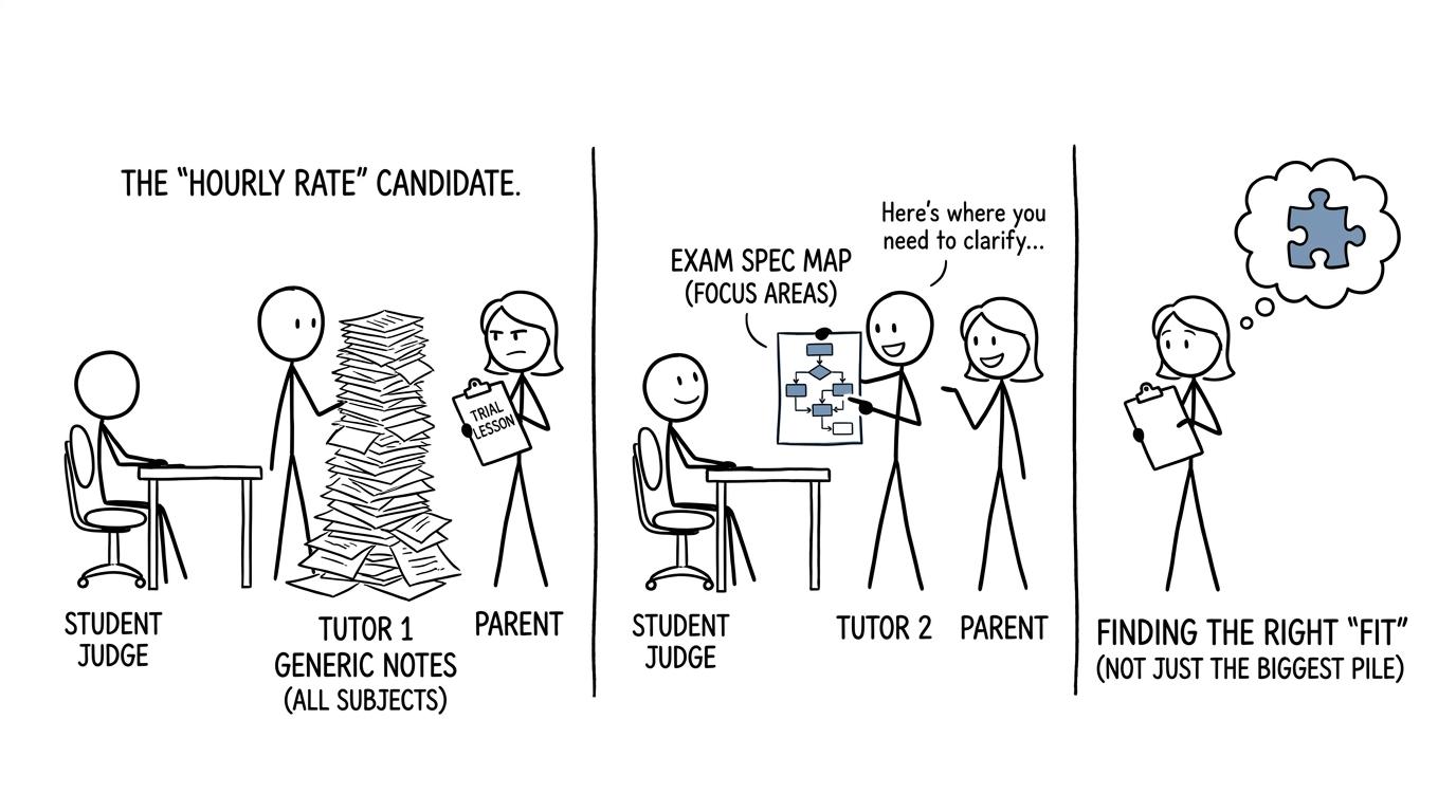 Choosing a tutor by fit rather than by the largest pile of notes