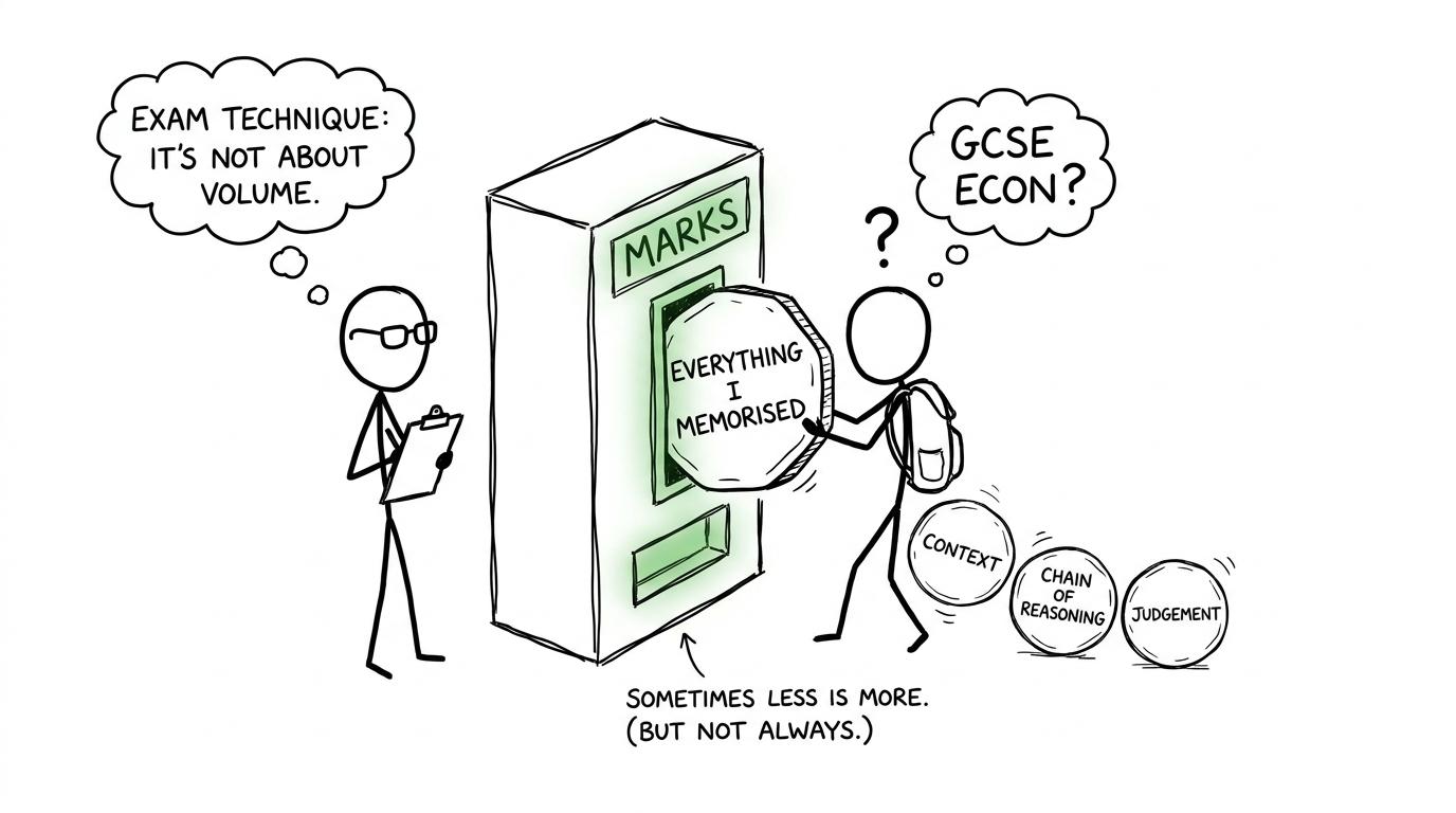 An economics marks machine accepts context, reasoning and judgement