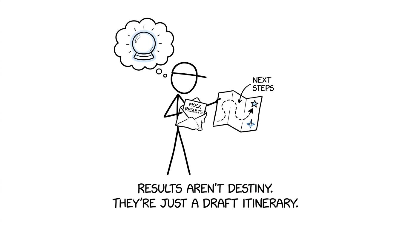 A student discovers that a mock result is a map rather than a crystal ball