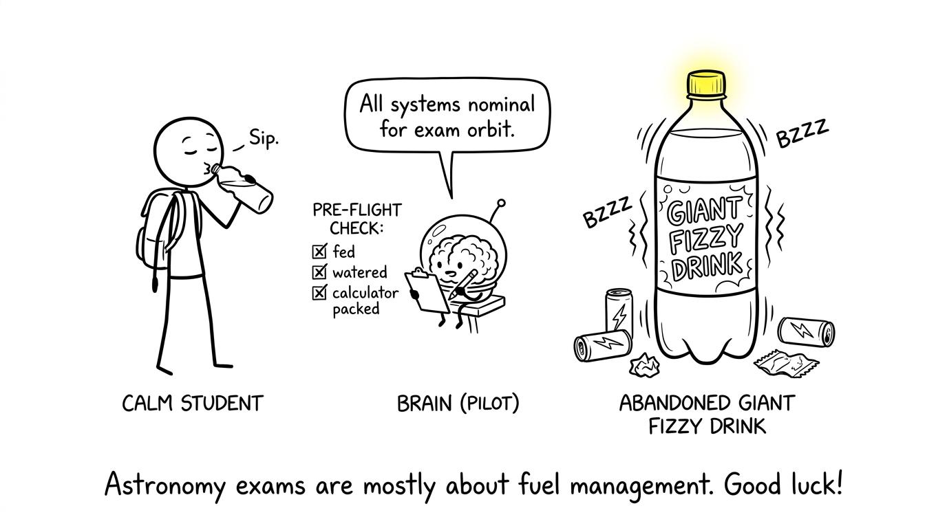 A tiny astronaut brain completes its fed, watered and calculator-packed pre-flight check