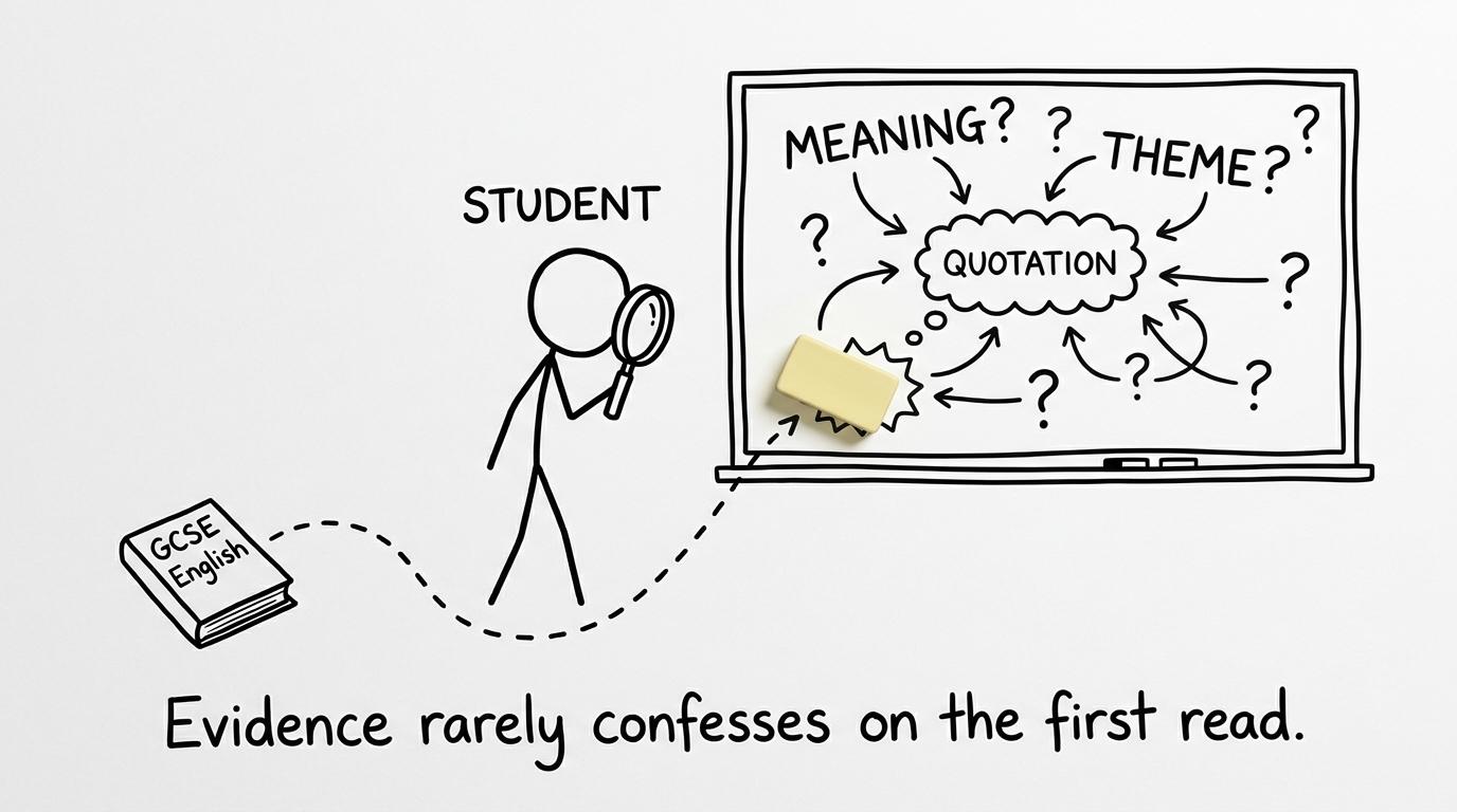 A quotation attempts to evade a determined revision detective
