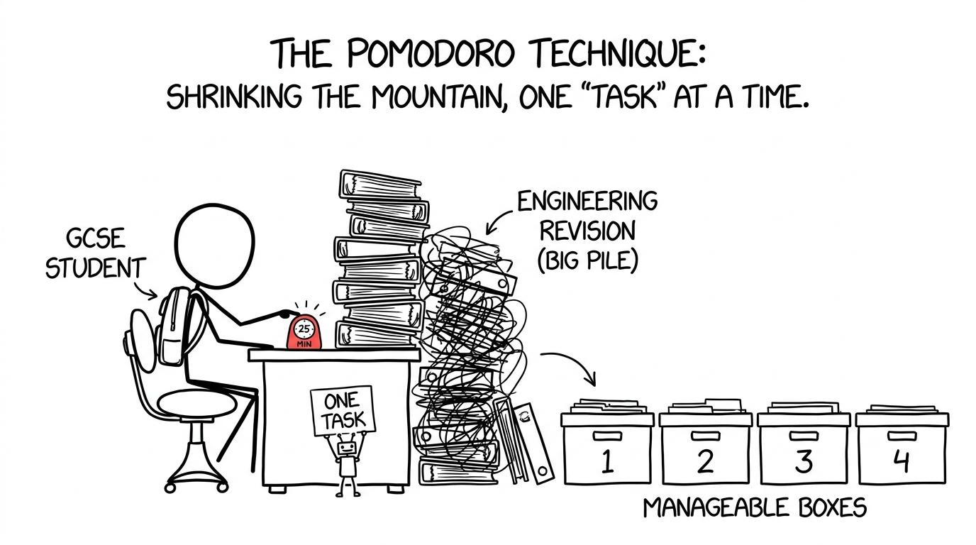 A student turns an intimidating engineering revision pile into manageable timed tasks