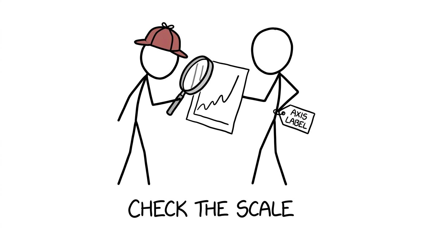 A student detective catching a suspicious graph hiding its axis label