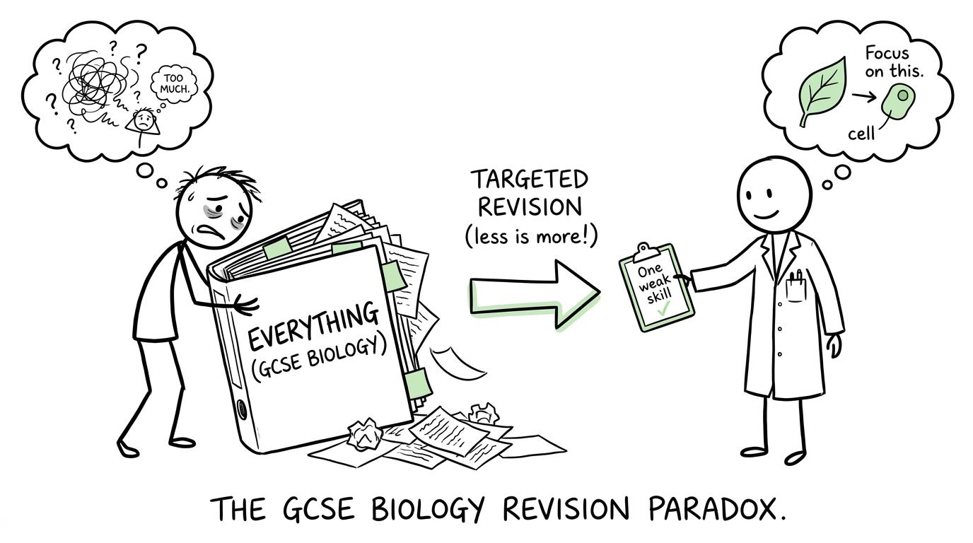 A student choosing one weak skill instead of revising everything