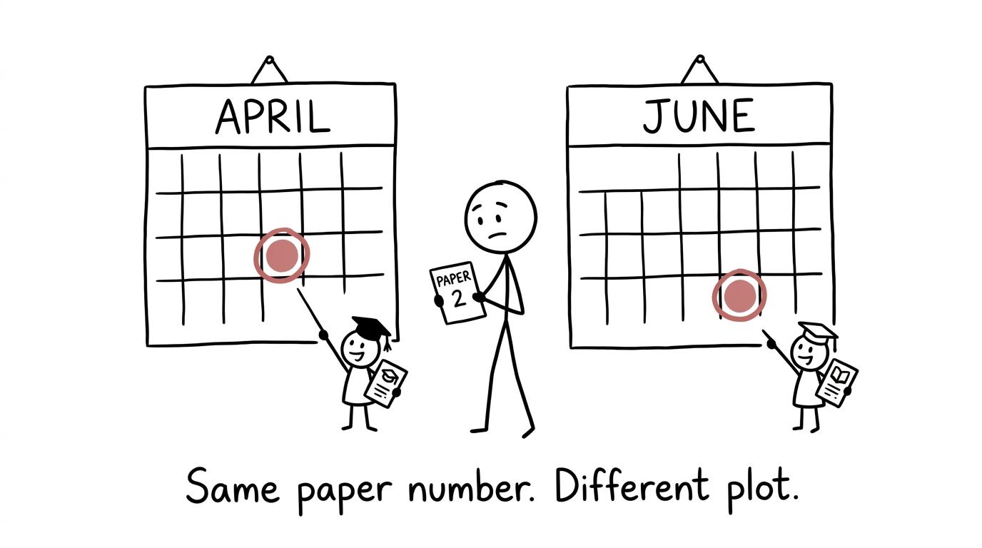 Stick figures confused by different Paper 2 calendars