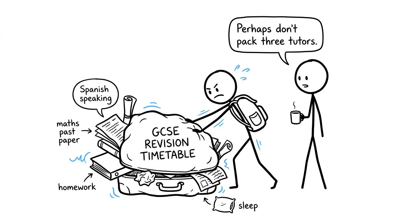 A GCSE revision timetable packed like an overflowing suitcase