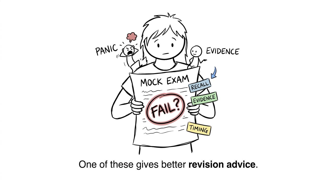 A mock grade argues with a calmer evidence adviser