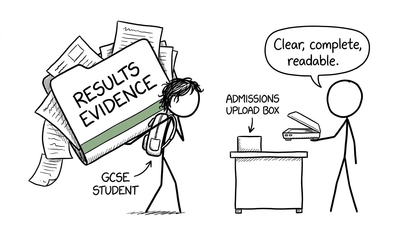 A student discovers that admissions prefers clear evidence to an enormous mysterious folder