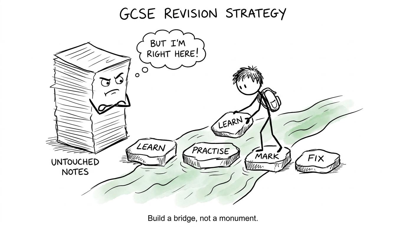 A practical revision bridge defeats an enormous but untouched stack of notes