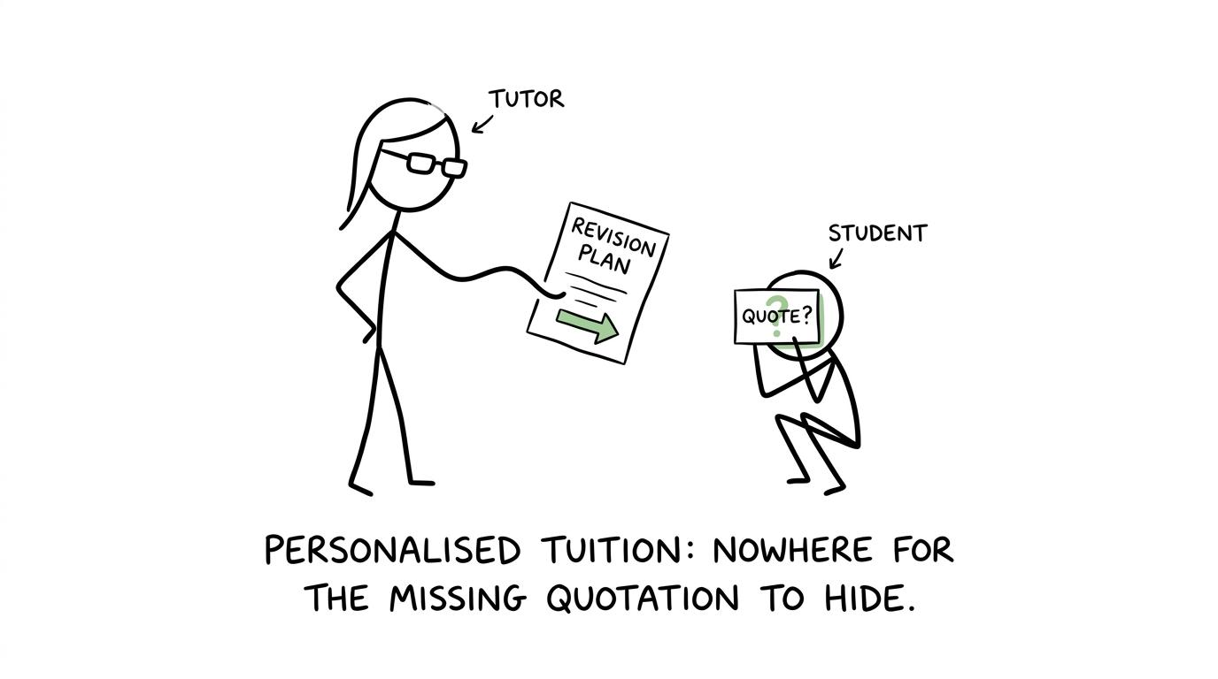 A flashcard discovering there is nowhere to hide during personalised tuition