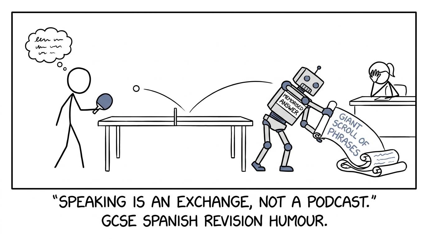 A memorised monologue discovers that speaking should be an exchange