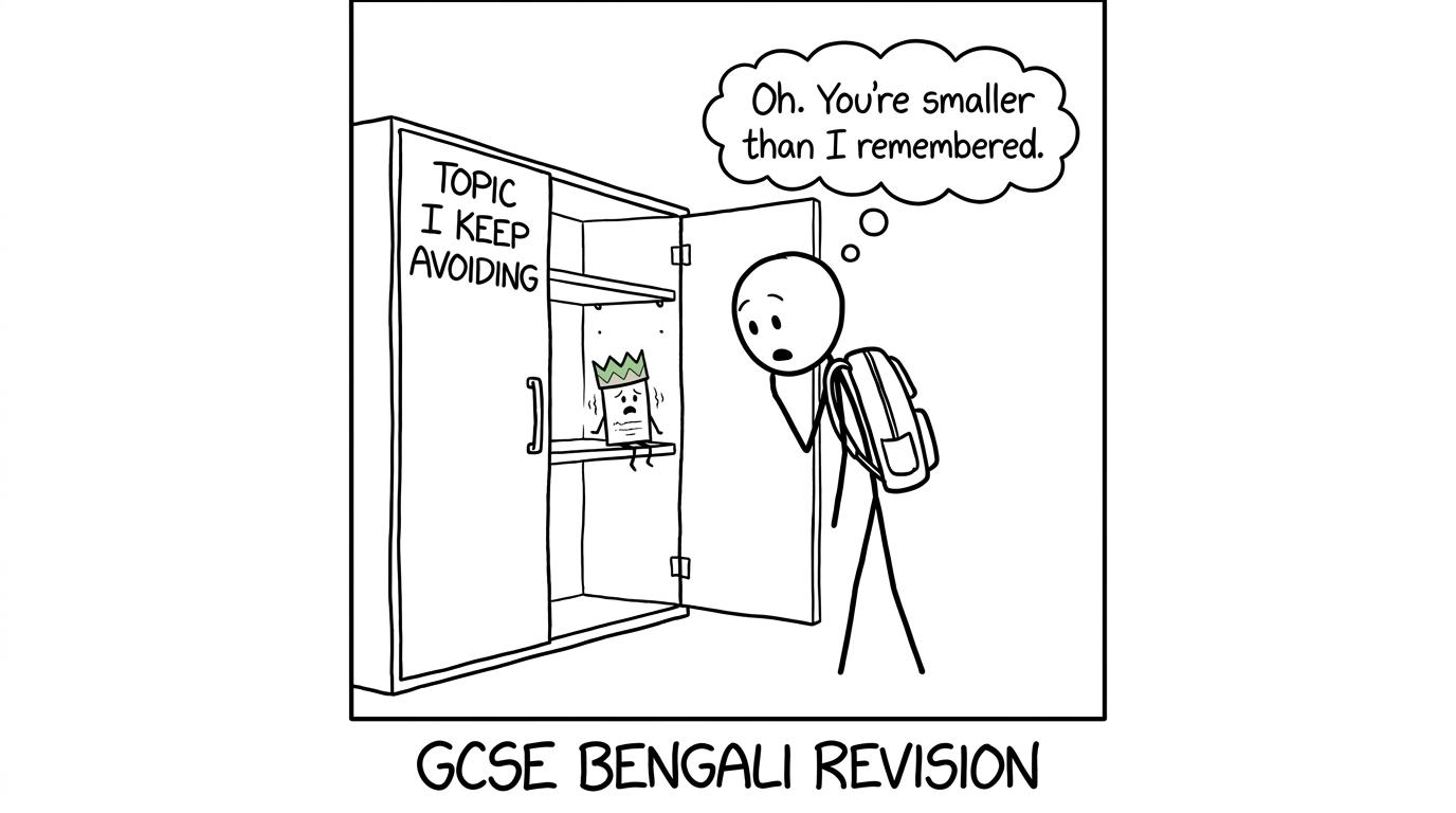 A student discovers that an avoided revision topic is smaller than expected