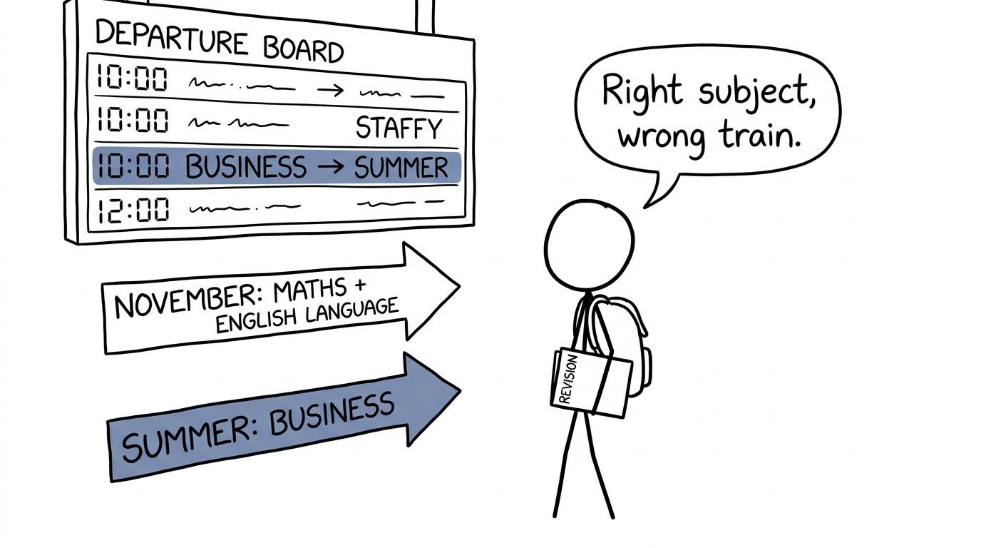 A student discovers that Business and the November resit series are heading in different directions