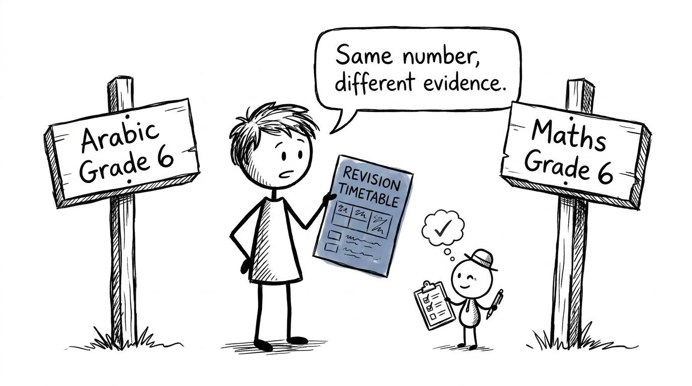 A student notices that the same GCSE grade can represent different subject skills