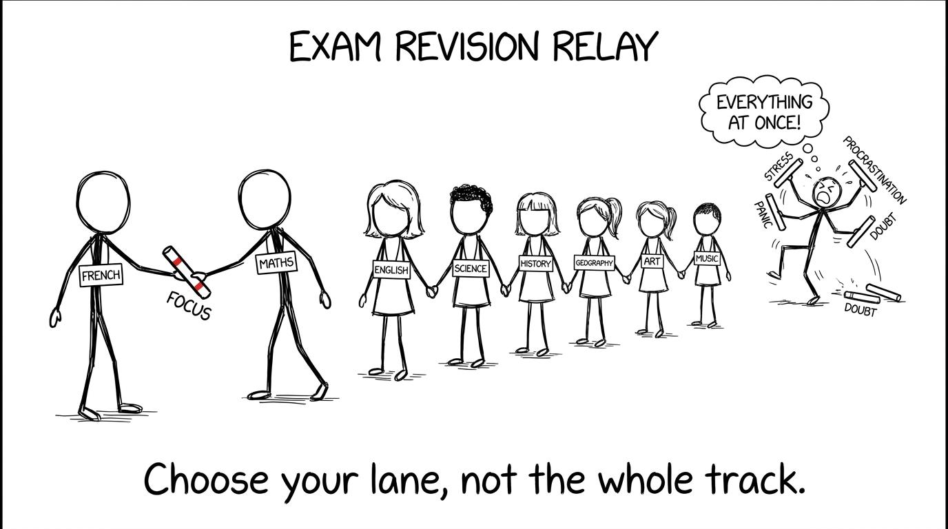 Revision subjects calmly pass the focus baton instead of competing