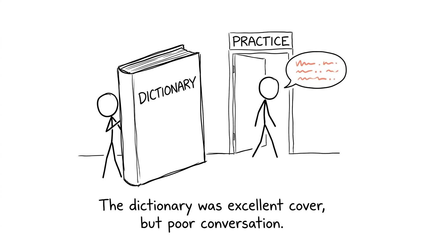 A dictionary proves less useful than actually practising conversation