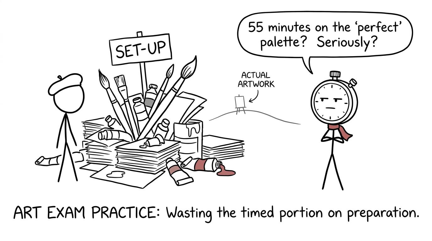 An art student discovers that setting up has become the main event